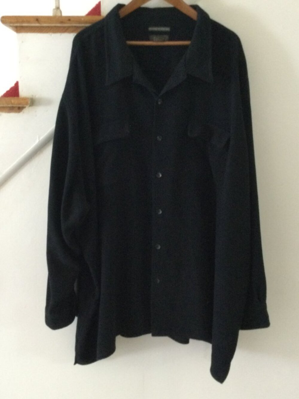 Alexander Lloyd Menswear Black button-up Heavy Brushed Microfiber shirt jacket